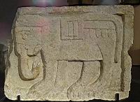 Bas-relief, Elephant, Calcaire, Abbaye de l'ile Barbe, 11e (3) (Lyon, Musee Gadagne)